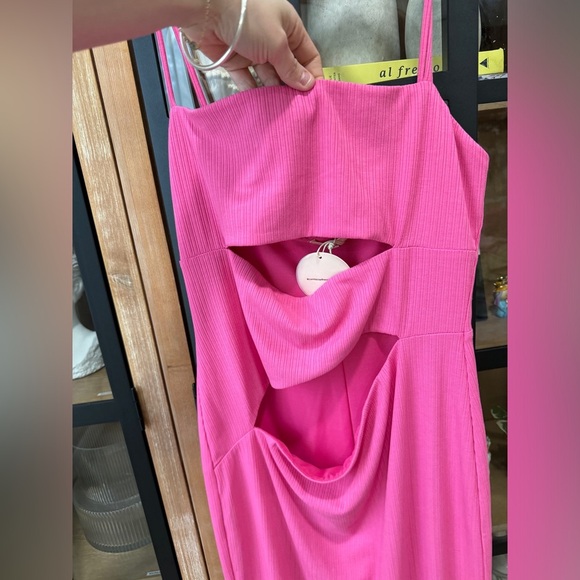 Camila Coelho Knit Cutout Detail Strappy Hayley Maxi Dress barbie pink bodycon - Picture 4 of 8